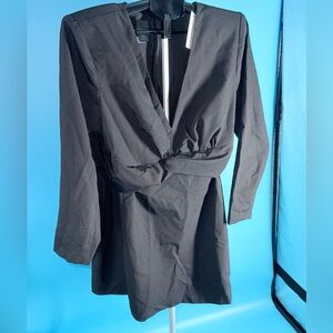 NWT ELOQUII Heavyweight Stretch Blouse Size 20 Solid Black Casual Church Work